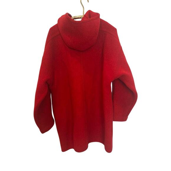 Vintage L.L.Bean 100% Wool Hooded Jacket Women’s M Red Austria  Outerwear - Picture 3 of 13